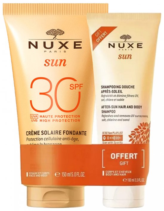 Nuxe Sun Melting Sun Lotion SPF 30 + After-Sun Hair & Body Shampoo - 250 ml