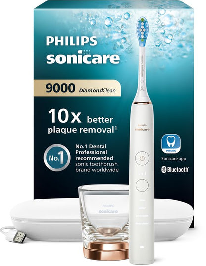 Philips Sonicare DiamondClean 9000 - Luxe Elektrische Tandenborstel - Wit en Rose - Oplaadglas - HX9911/94