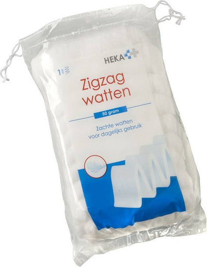 Watten Zig Zag - 100gr - Extra zacht - Gemaakt van 100% gebleekt katoen
