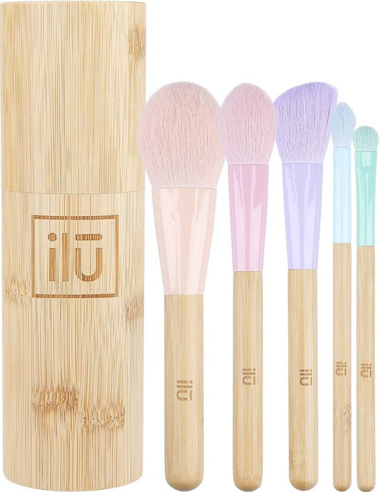 Bamboom - Makeup Brush Set + Bamboo Houder - 5st.