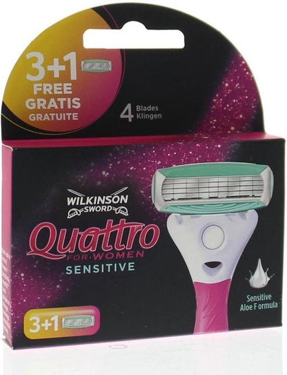 Wilkinson Woman Scheermesjes Quattro Sensitive 4 stuks