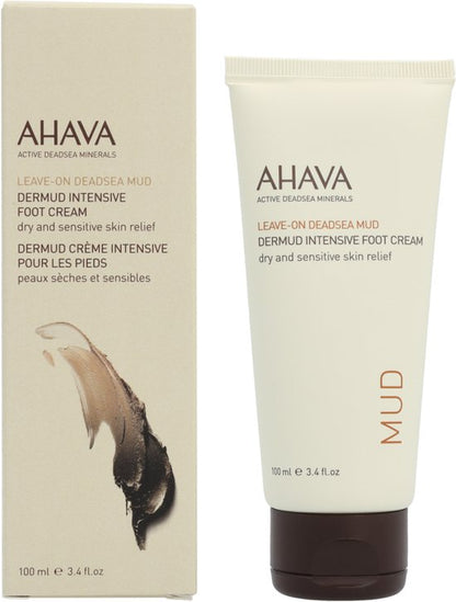 AHAVA Dermud Intensieve Voetcrème - Hydrateert Droge & Ruwe Voeten | Verlicht Irritaties & Gevoeligheden | Biedt Zachtheid & Comfort | Voet Verzorging voor Mannen & Vrouwen | Moisturizer voor een Droge Huid - 100ml