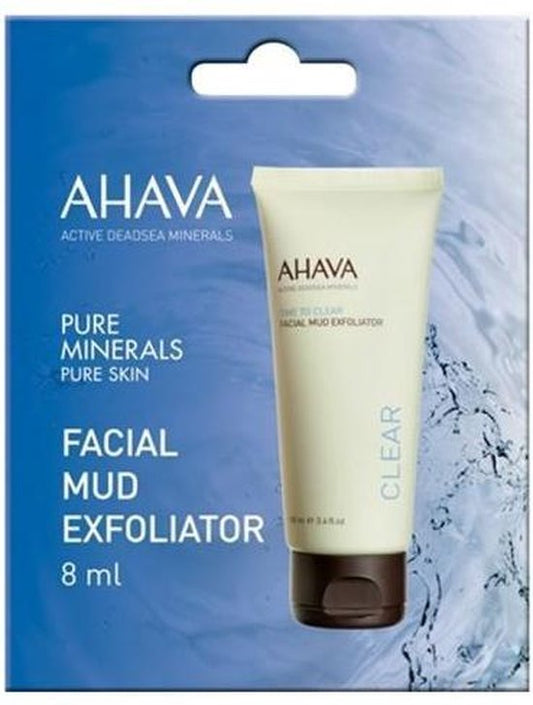 AHAVA Gezichtsmodder exfoliant - Onthult een helderende en frissere huid - Verbetert het absorptievermogen van de huid - Eenmalig gebruik - VEGAN – Alcohol- en parabenenvrij – 8ml