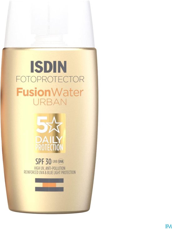 ISDIN - Fotoprotector Fusion Water Urban SPF30 - 50ml - Zonnebrand voor stedelijke omgevingen