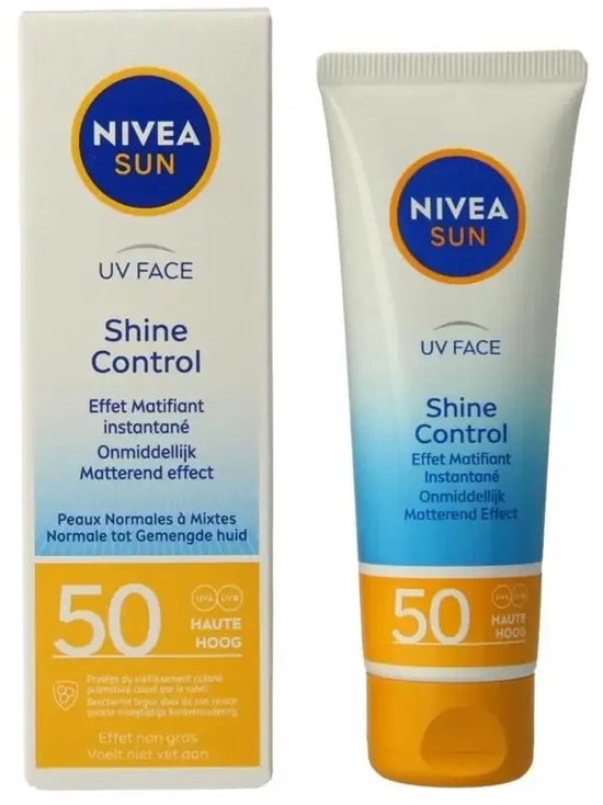 NIVEA SUN Face Shine Control Zonnebrand Gezicht - SPF 50 - Matterend Effect - Zonnebrandcrème - 50 ml