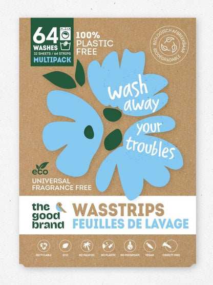 The Good Brand - Wasstrips - 64 wasbeurten - Duurzaam - Plasticvrij - Geurloos