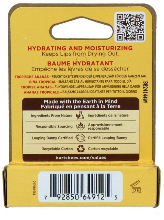 Burt's Bees Tropical Pineapple Lip Balm 4.25GR