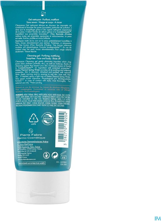 Gezichtsreinigingsgel Avene Clenance (200 ml)