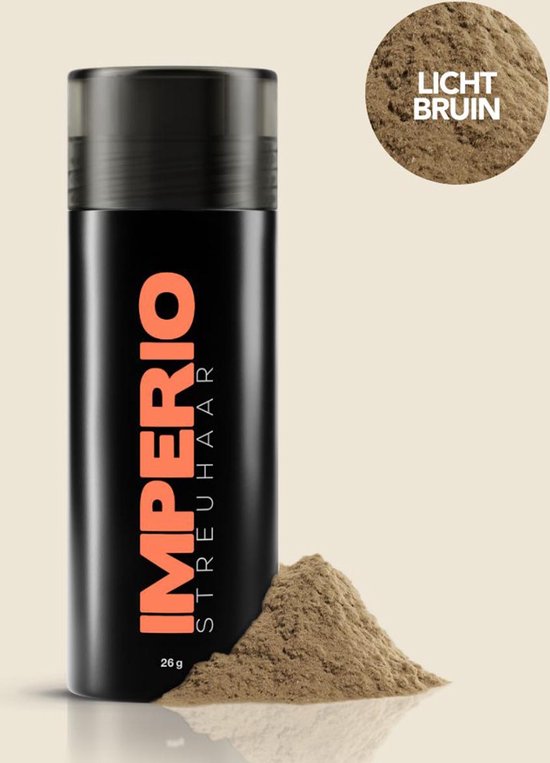 IMPERIO Premium Haarvezels Lichtbruin | Kaalheid Mannen | Alopecia Vrouwen, 100% Onzichtbaar