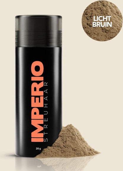 IMPERIO Premium Haarvezels Lichtbruin | Kaalheid Mannen | Alopecia Vrouwen, 100% Onzichtbaar