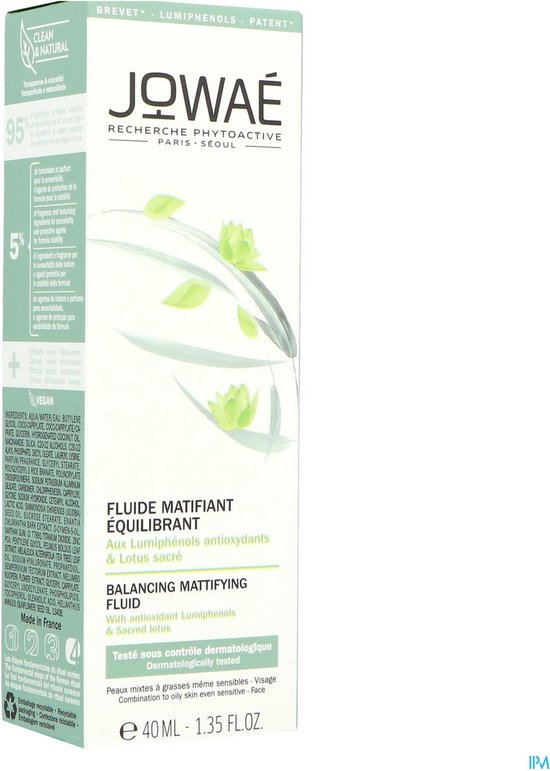 Jowaé Corrigeren Dagcrème Balancing Mattifying Fluid 40ml