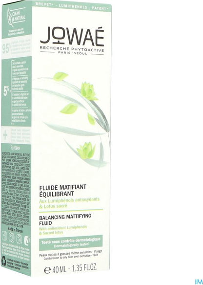 Jowaé Corrigeren Dagcrème Balancing Mattifying Fluid 40ml