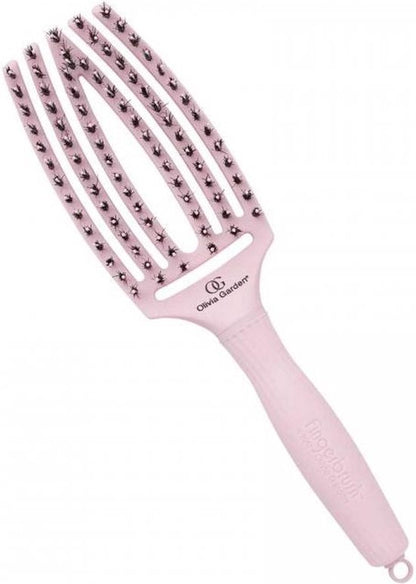 Olivia Garden - Finger Brush Combo Medium Pastel Pink Haarborstel - Medium