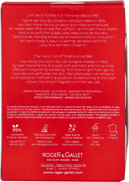 Roger & Gallet Jean Marie Farina Jabón Perfumado 3 X 100 G