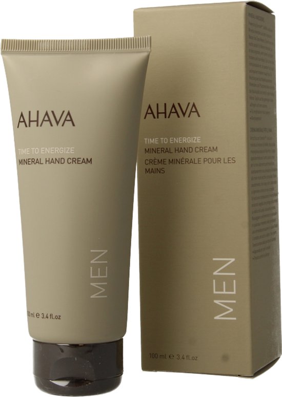 AHAVA MAN Mineraal Handcrème - Hydrateert & Verzacht | Voorkomt Uitdroging Zonder Vettig Residu | Rijk aan Dode Zee Mineralen | Huid creme voor mannen | Moisturizer voor droge handen - 100ml