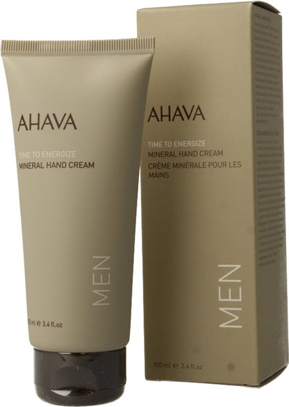 AHAVA MAN Mineraal Handcrème - Hydrateert & Verzacht | Voorkomt Uitdroging Zonder Vettig Residu | Rijk aan Dode Zee Mineralen | Huid creme voor mannen | Moisturizer voor droge handen - 100ml