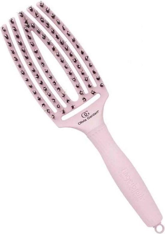 Olivia Garden - Finger Brush Combo Medium Pastel Pink Haarborstel - Medium