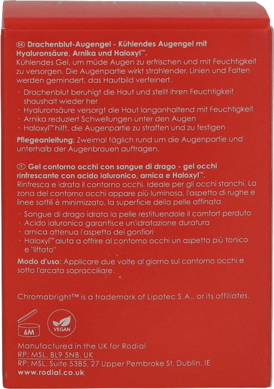 Rodial - Dragon's Blood Eye Gel - 15 ml