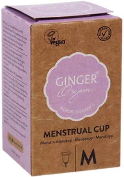 Ginger Organic Menstruatiecup - Maat L - TPE - Zuignapjes - Veganistisch - Gynaecologen aanbevolen