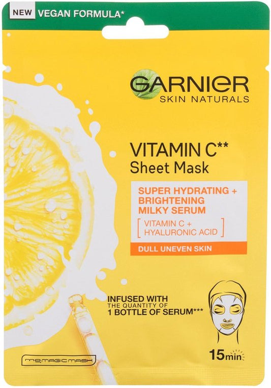 Skin Naturals Vitamin C Sheet Mask - Moisturizing Textile Mask To Brighten The Skin With Vitamin C 28.0g