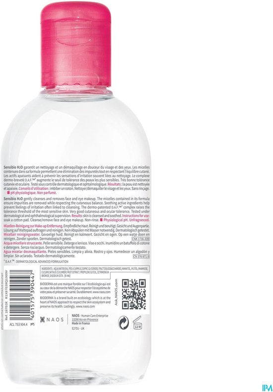 Bioderma Sensibio H2O Micellair water voor gevoelige huid - 250 ml