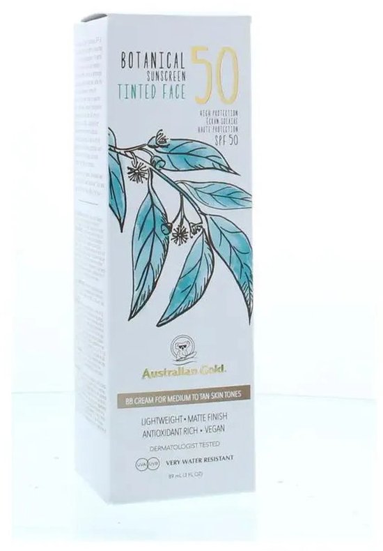 Australian Gold Botanical SPF 50 Tinted Face Medium | 88ml | zonnebrandcrème