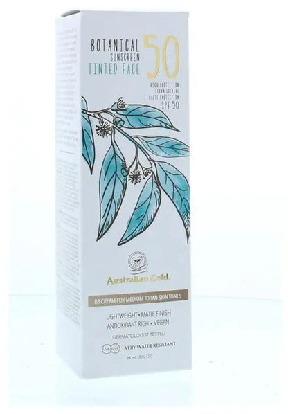 Australian Gold Botanical SPF 50 Tinted Face Medium | 88ml | zonnebrandcrème