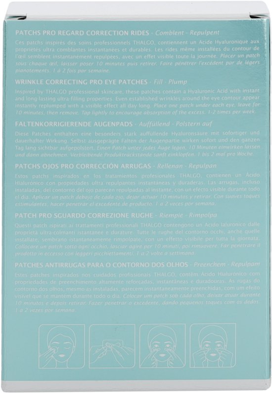 THALGO HYALU-PROCOLLAGENE WRINKLE CORRECTING EYE PRO PATCHES 8 X 2 eye patches