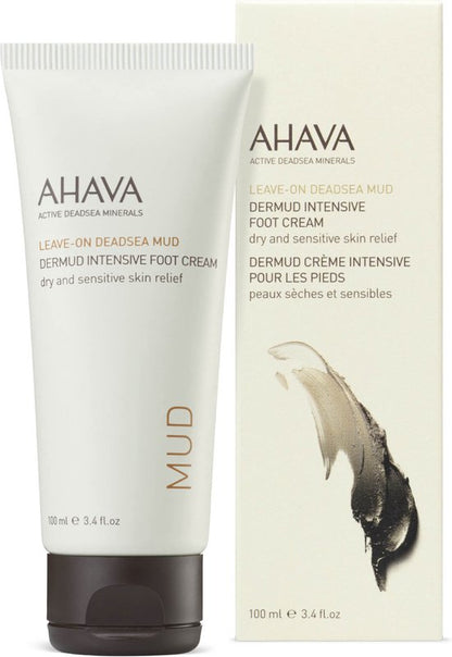 AHAVA Dermud Intensieve Voetcrème - Hydrateert Droge & Ruwe Voeten | Verlicht Irritaties & Gevoeligheden | Biedt Zachtheid & Comfort | Voet Verzorging voor Mannen & Vrouwen | Moisturizer voor een Droge Huid - 100ml