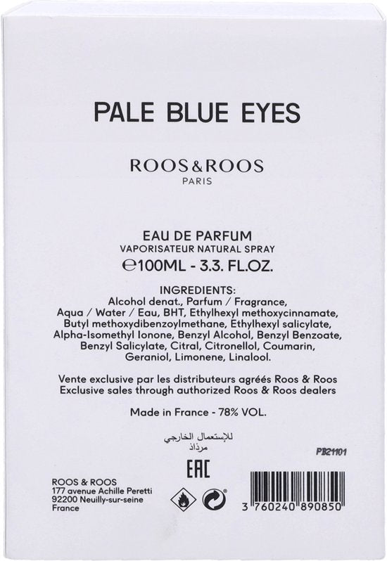 Roos & Roos The Originals Pale Blue Eyes - Houtachtige eau de parfum - 100ml