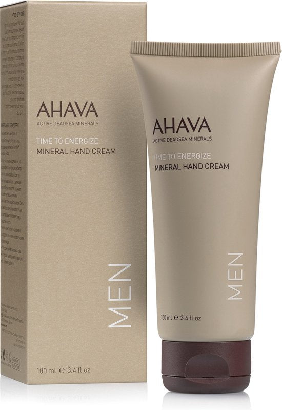 AHAVA MAN Mineraal Handcrème - Hydrateert & Verzacht | Voorkomt Uitdroging Zonder Vettig Residu | Rijk aan Dode Zee Mineralen | Huid creme voor mannen | Moisturizer voor droge handen - 100ml