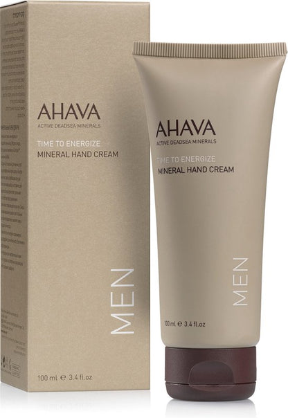 AHAVA MAN Mineraal Handcrème - Hydrateert & Verzacht | Voorkomt Uitdroging Zonder Vettig Residu | Rijk aan Dode Zee Mineralen | Huid creme voor mannen | Moisturizer voor droge handen - 100ml