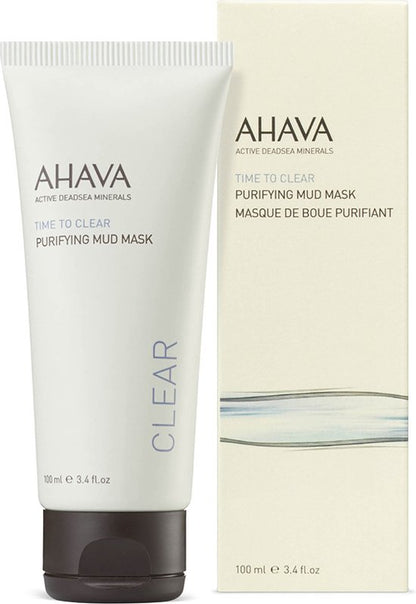 AHAVA Verzuiverende Kleimasker - Diepe Reiniging & Verheldering | Egaliseert Huidtextuur | Dode Zee Modder & Osmoter | Gezichtsmasker met Vitamine C | Gezichtsverzorging voor Dames & Heren - 100ml