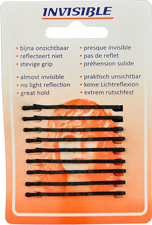 Invisible Haarschuifjes Kort 50mm Zwart 9st