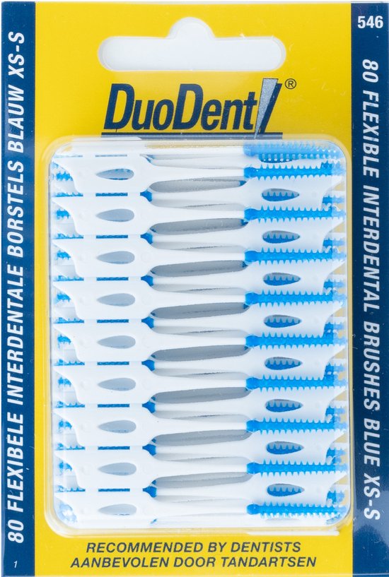 Duodent Flexibele Interdentale Borstels Blauw XS-S 80 stuks