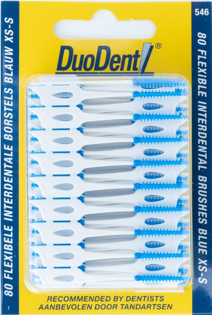 Duodent Flexibele Interdentale Borstels Blauw XS-S 80 stuks
