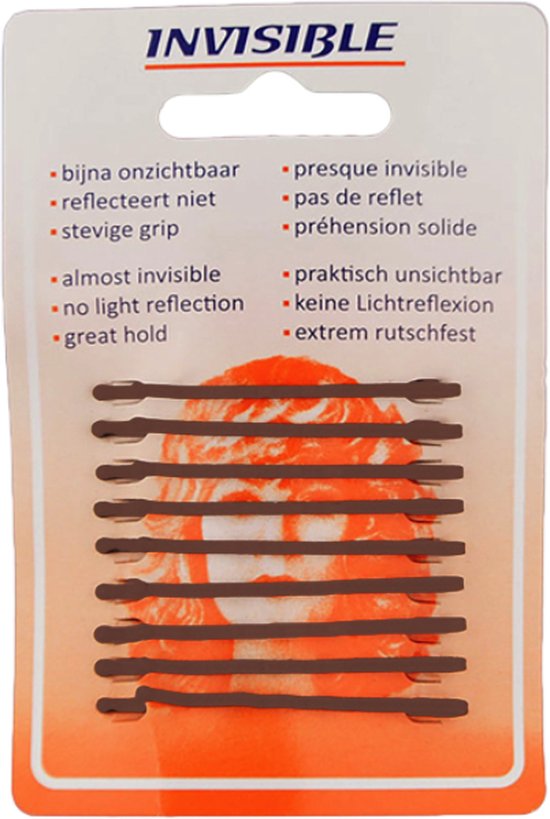 Invisible - Haarschuifjes - Bruin - Lang - 8 Stuks