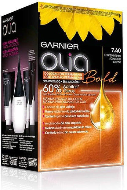 Olia Coloracion Permanente #7.40-cobrizo Intenso 4 pz