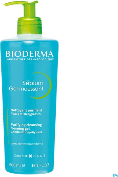 Bioderma Sebium Gel Moussant - Reiniger voor vette en acnegevoelige huid - 500 ml
