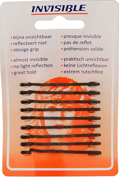 Invisible - Haarschuifjes - Bruin - Lang - 8 Stuks