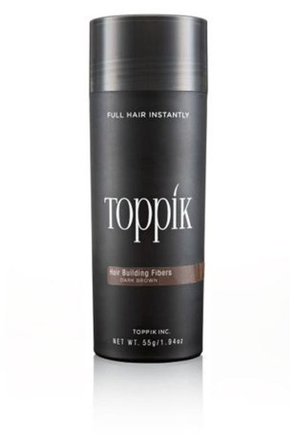 Toppik Hair Building Fibers Donkerbruin | 55 gram | Cosmetische Haarverdikker, Verbergt haaruitval (Direct voller haar)
