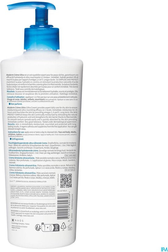 Atoderm Creme Ultra Ultra-nourishing Moisturising Cream ( Normalni Az Sucha, Citliva Pokozka ) - Telovy Krem 500ml
