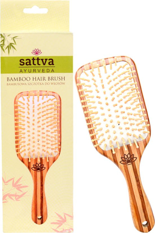 Haarborstel van bamboe, Sattva Ayurveda, 24 cm