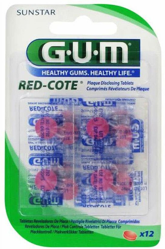 Gum Red Cote Plakverklikkers | 12 st | Tandpasta