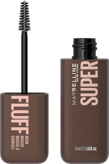 Maybelline New York Superbluff Brow Mousse - 260 Deep Brown - Wenkbrauwmascara - Tot 16 uur* langhoudend - Luchtige mousse formule - 5 ml