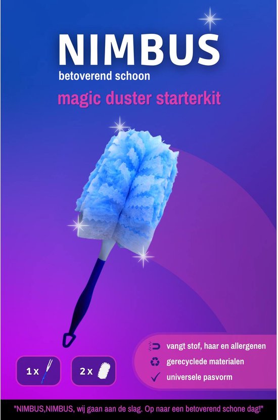 NIMBUS Magic Duster Starterkit - Handvat + 2 Navullingen - Geschikt voor Swiffer