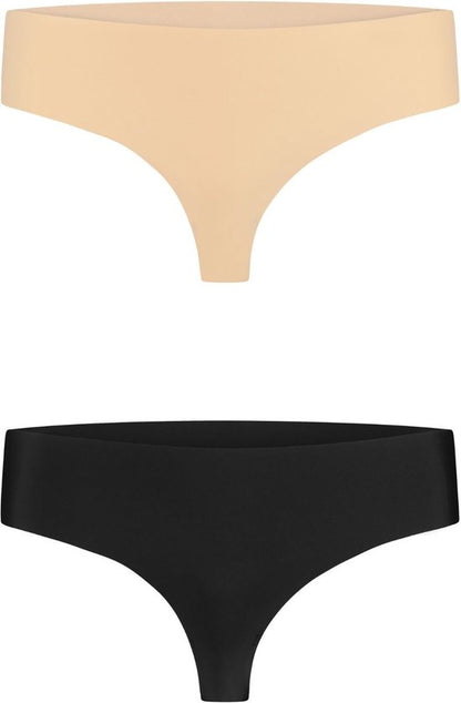 Bye Bra Onzichtbare String 2 Pack - Beige/Zwart, M
