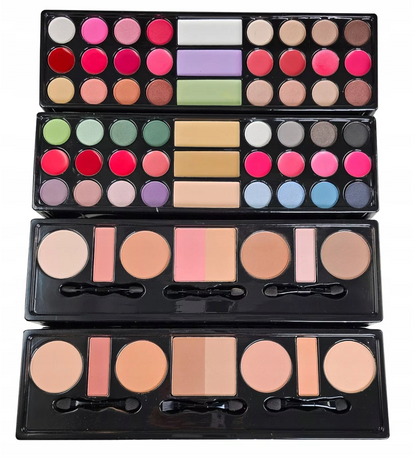2K Super Model Beauty Train Case 122.6g - Gold Makeup Palette for women